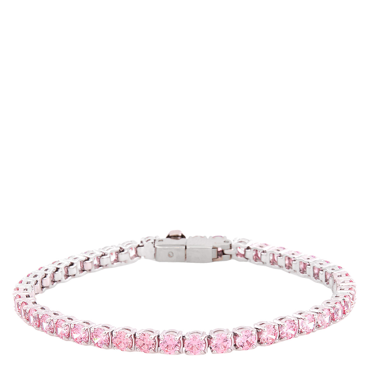 Swarovski Matrix Tennis Bracelet with Purplish Pink Crystals