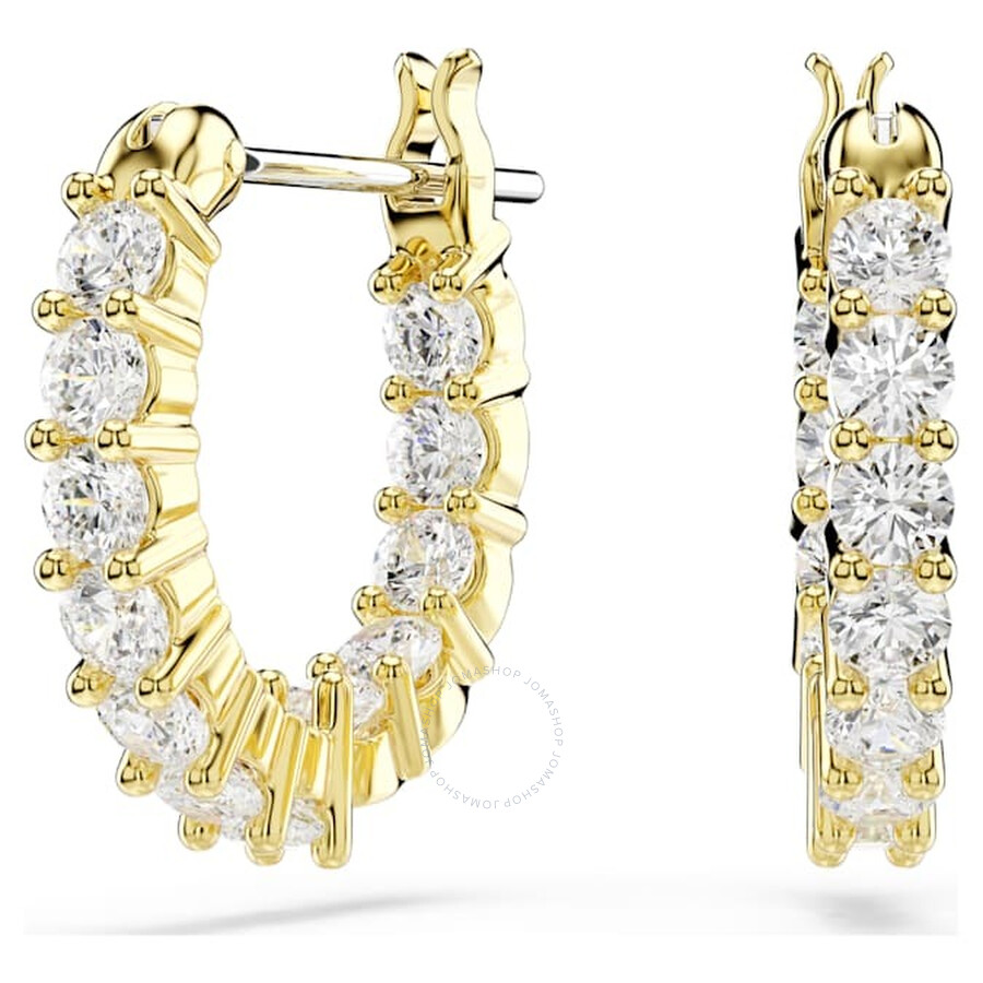 Swarovski Matrix Vittore Gold-tone Plated Hoop Earrings In White