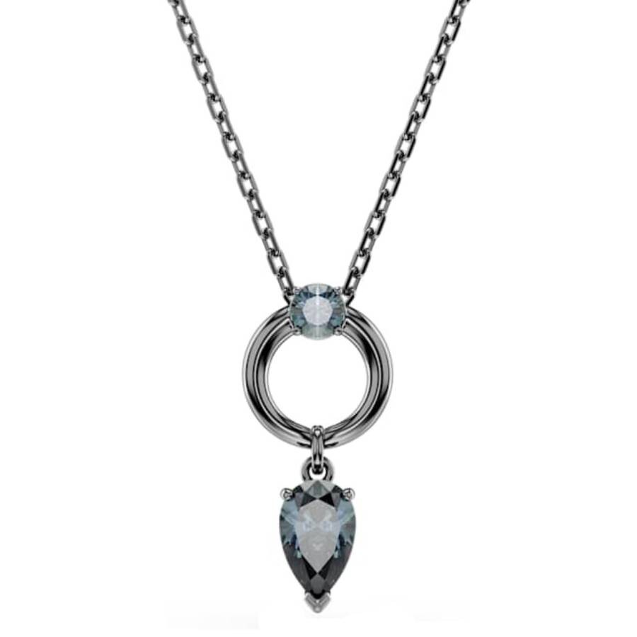 Swarovski Mesmera Ruthenium Plated Mixed Cuts Necklace In Gray
