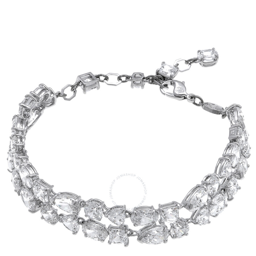 Swarovski Mesmera Soft Bracelet Double Rhodium Shiny Crystal In White