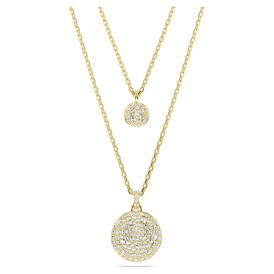Swarovski Meteora Pendant Small Layer Gold Shiny Crystal In White