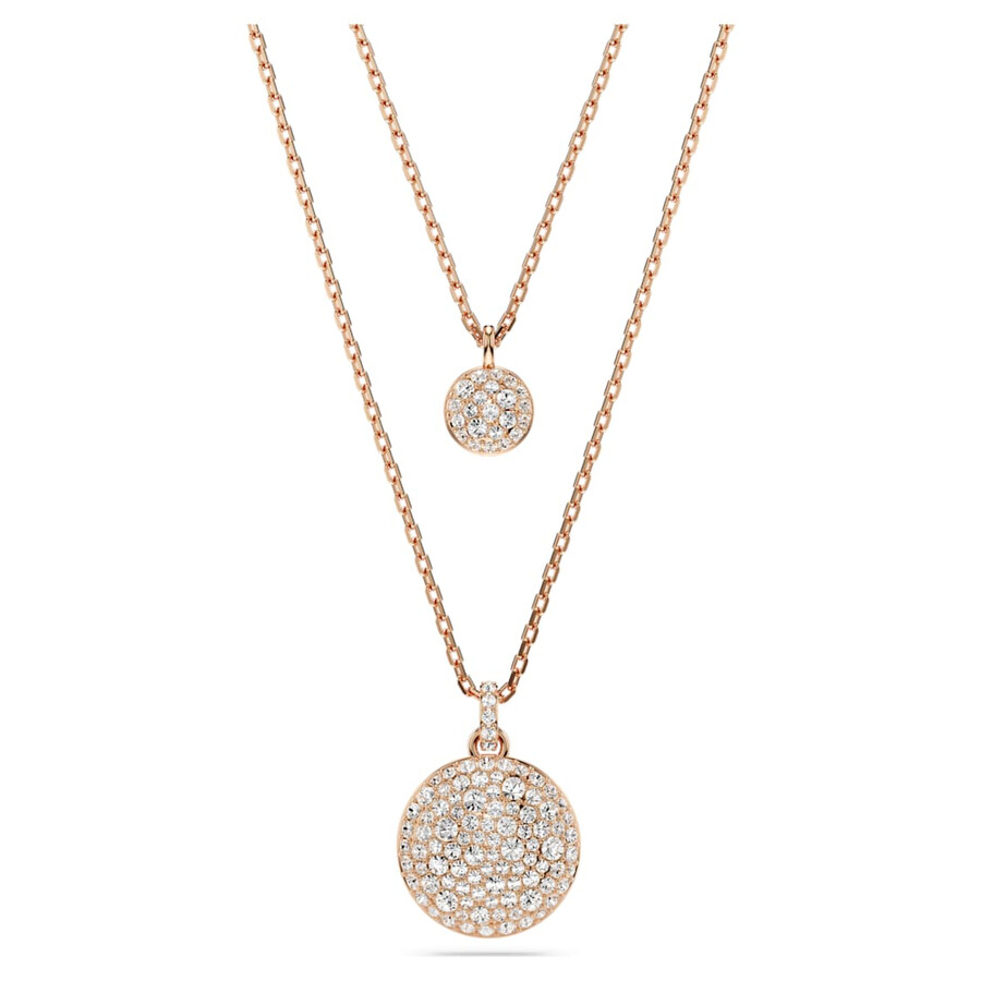 Swarovski Meteora Pendant Small Layer Rose Gold Shiny Crystal In White