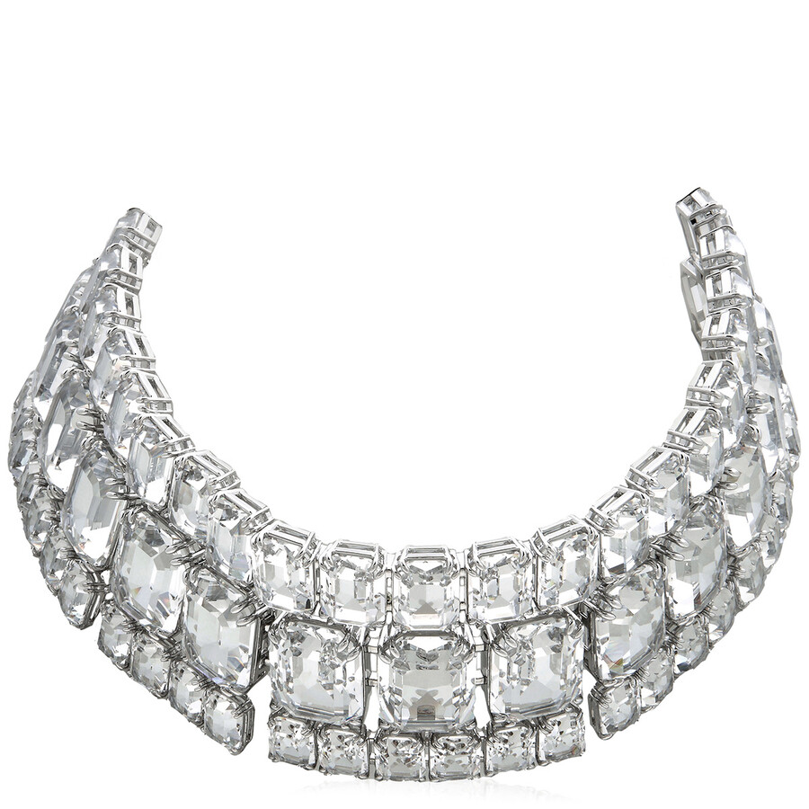 Swarovski Millenia Choker 3 Rhodium Shiny White In Silver Tone