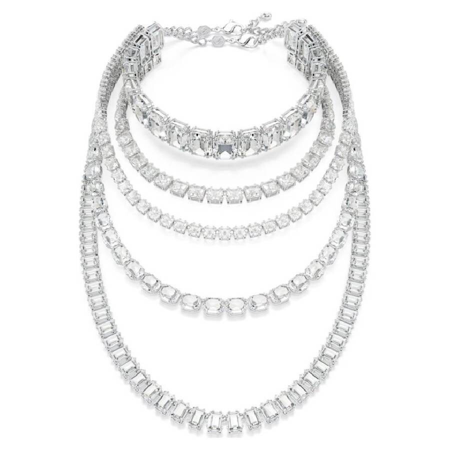 Swarovski Millenia Mixed Cuts Layered Necklace In White