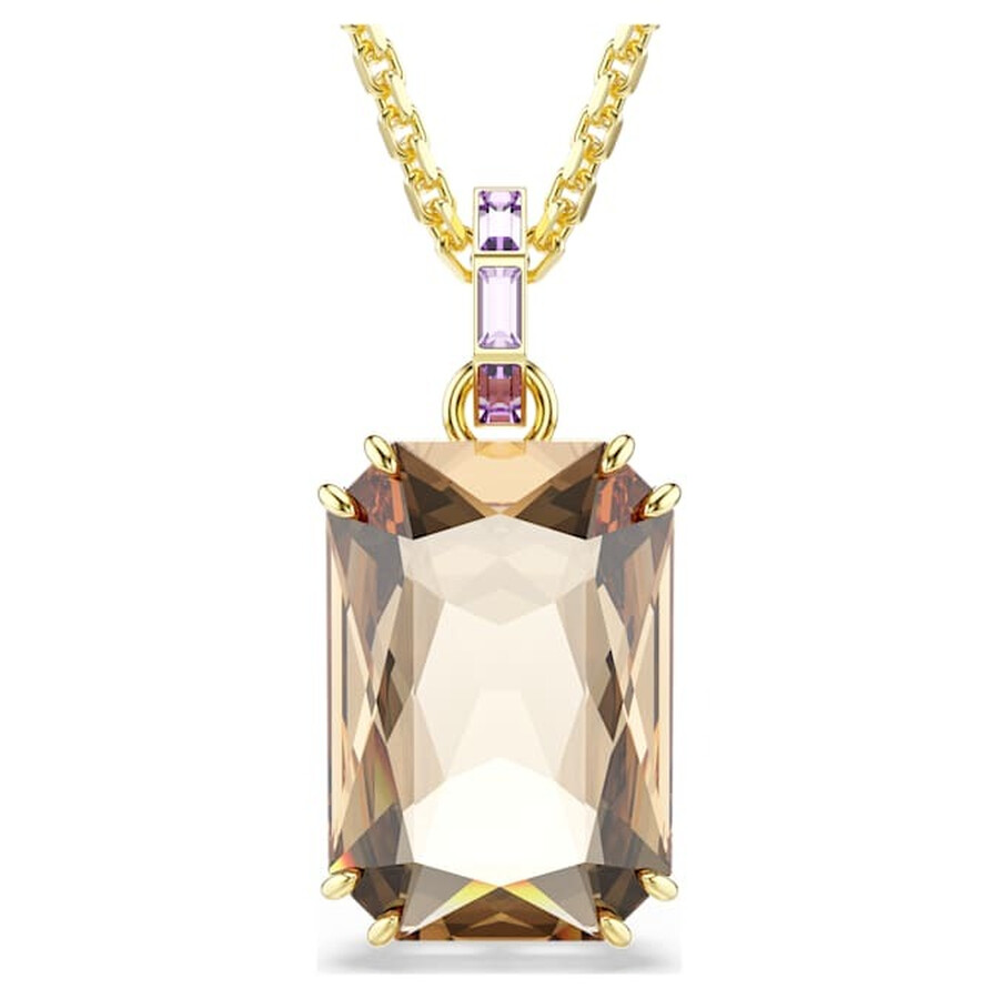 Swarovski Millenia Octagon Cut Pendant Necklace In Brown