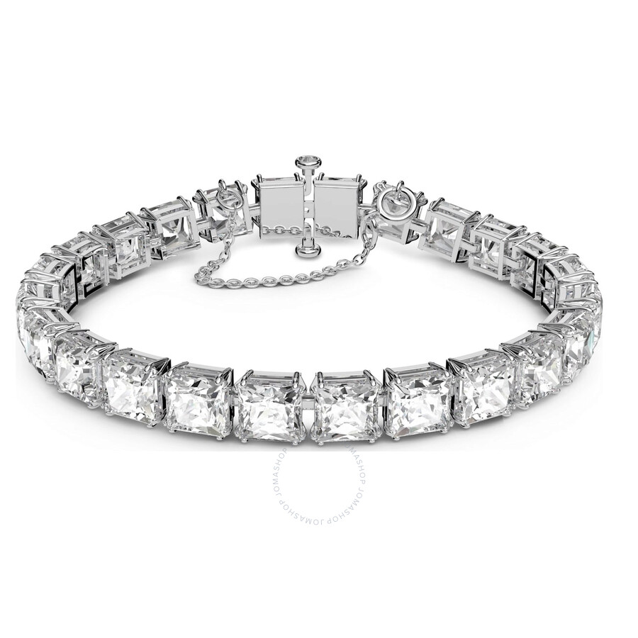 Swarovski Millenia Soft Bracelet Small Sqr Rhodium Shiny White In White