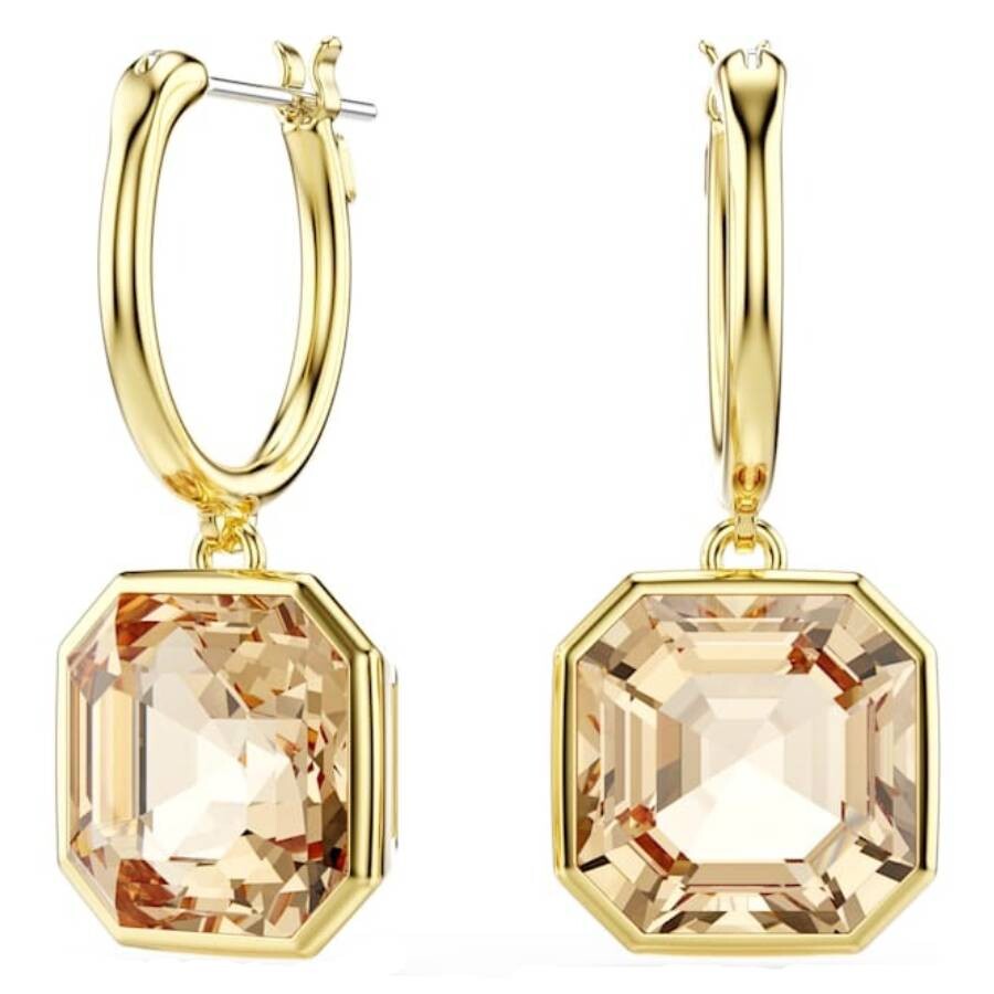 Swarovski Millenia Square Cut Gold-tone Plated Earrings In Gold