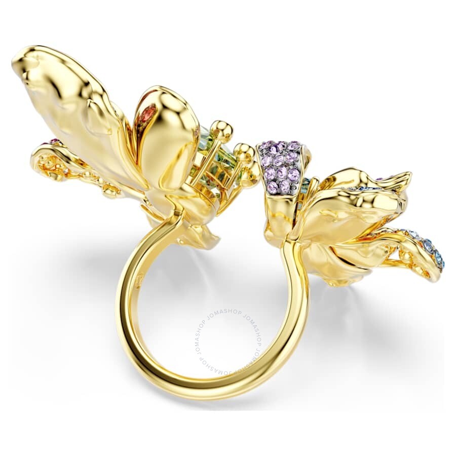 Swarovski Idyllia Multicolor Crystal Flower Open Statement Ring