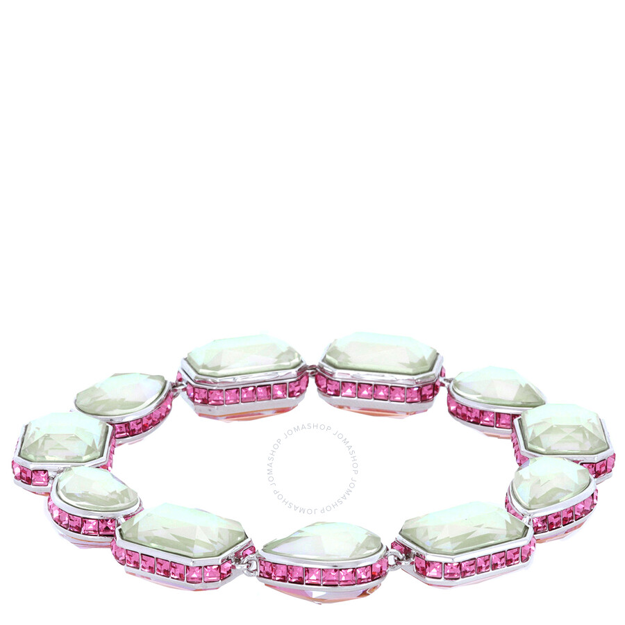 Swarovski Multicolored Rhodium Plated Orbita Bracelet In Multicolored