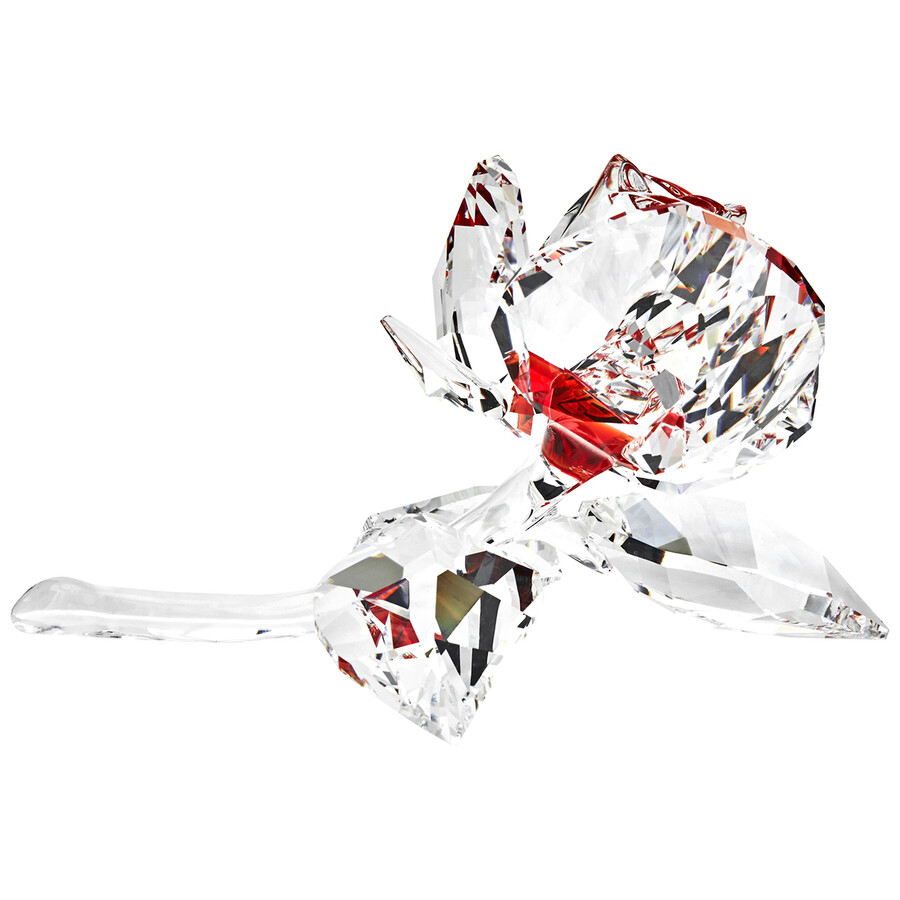 Swarovski Red Blossoming Rose Decoration Figurine 5428561 Swarovski
