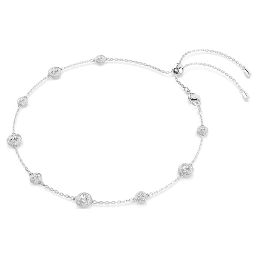 Swarovski Rhodium Plated Crystal Una Angelic Necklace In White