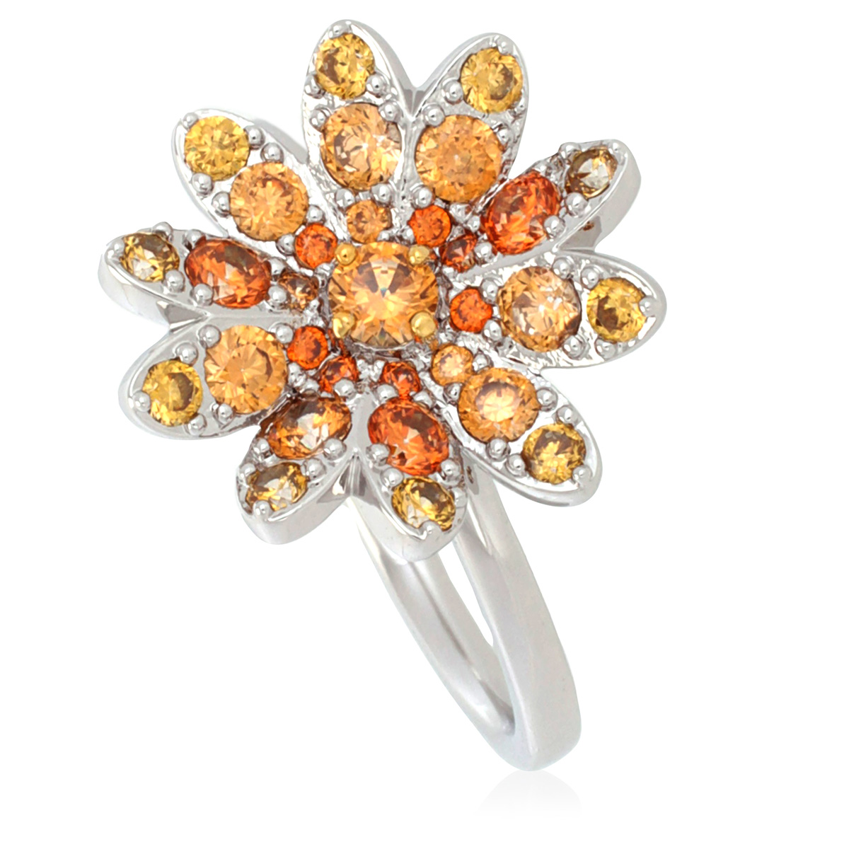 Swarovski Rhodium Plated Eternal Flower Ring, Size 55 (US 6.75