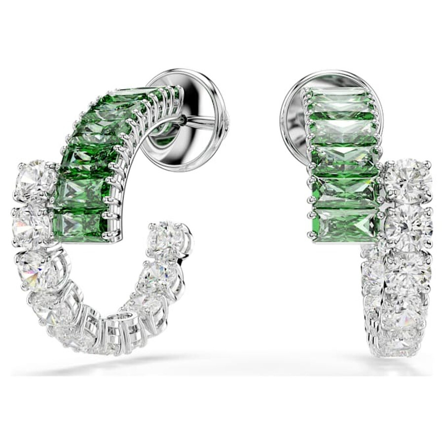 Swarovski Rhodium Plated Matrix Hoop Earrings In Multi