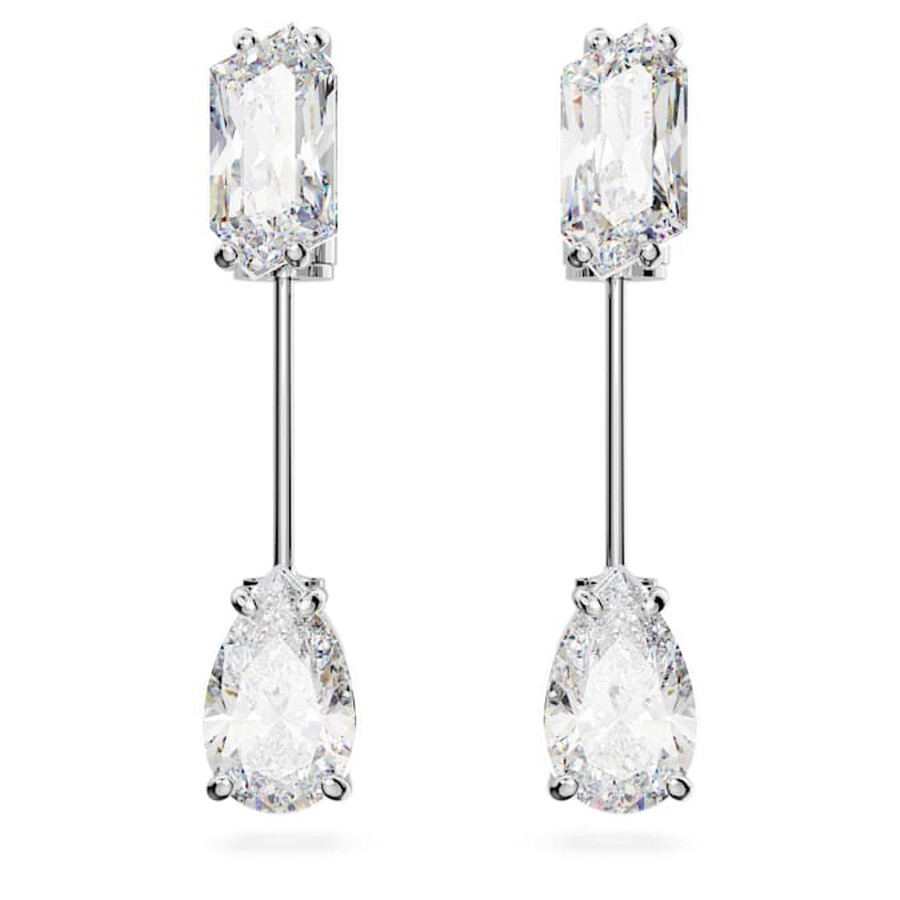 SWAROVSKI SWAROVSKI RHODIUM PLATED MESMERA BAR EARRINGS