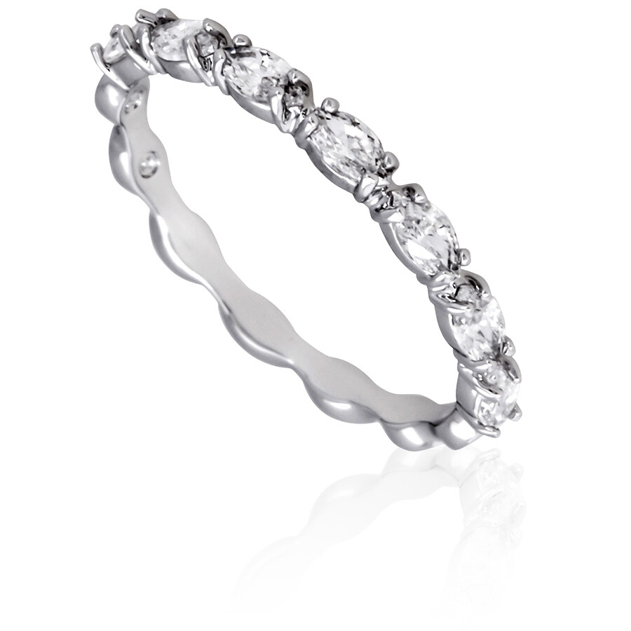 Swarovski Rhodium Plated Vittore Marquise Ring, Size 52