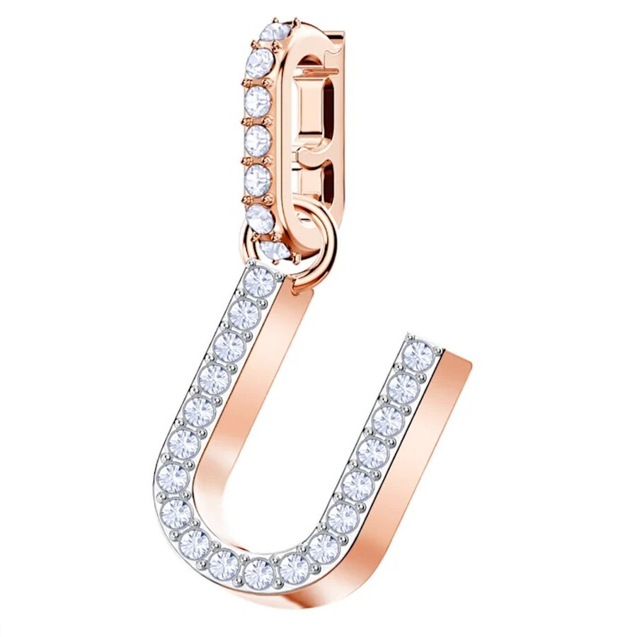 Swarovski Rose-gold Tone Plated White Remix Collection U Charm