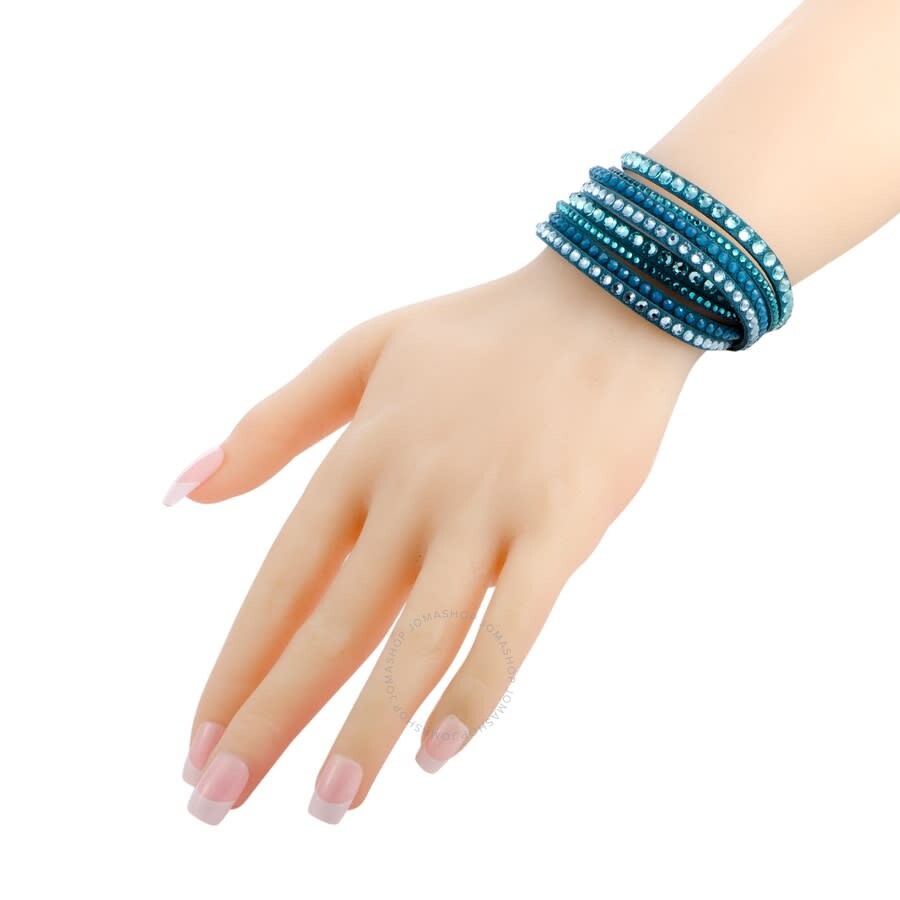 Swarovski Slake Teal 2 In 1 Suede Wrap Bracelet 5043496-m- Medium In Multi-color