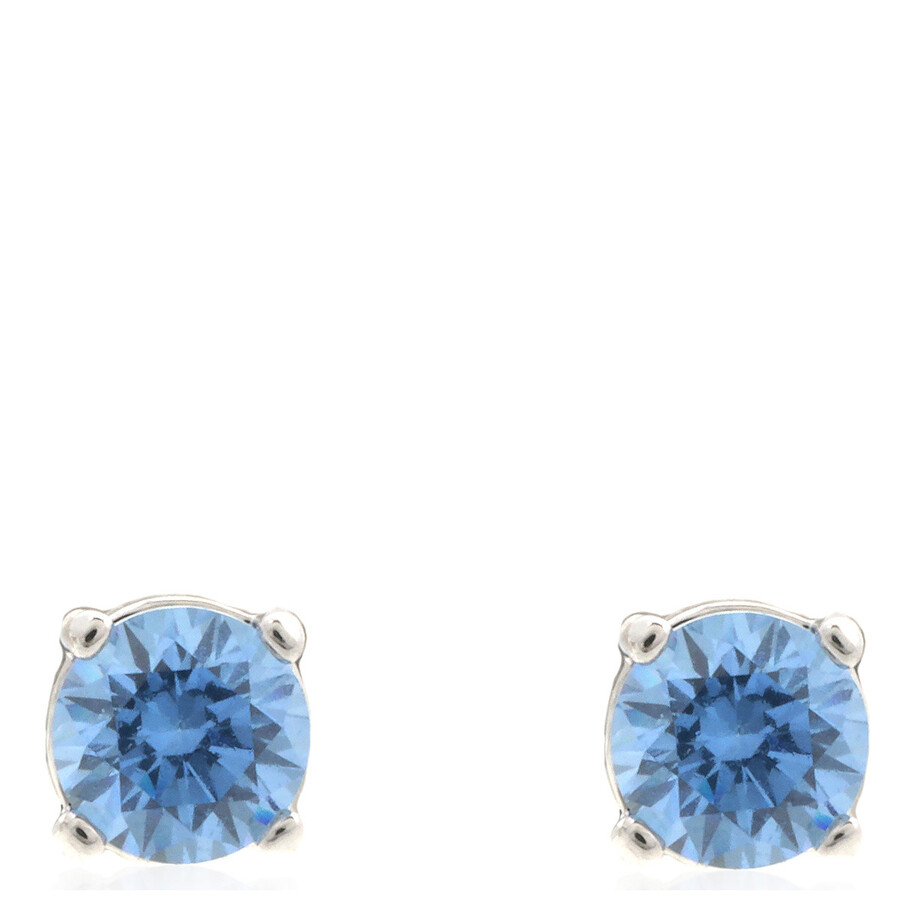 Swarovski Stilla Attract Rhodium Plated Stud Earrings In Brown