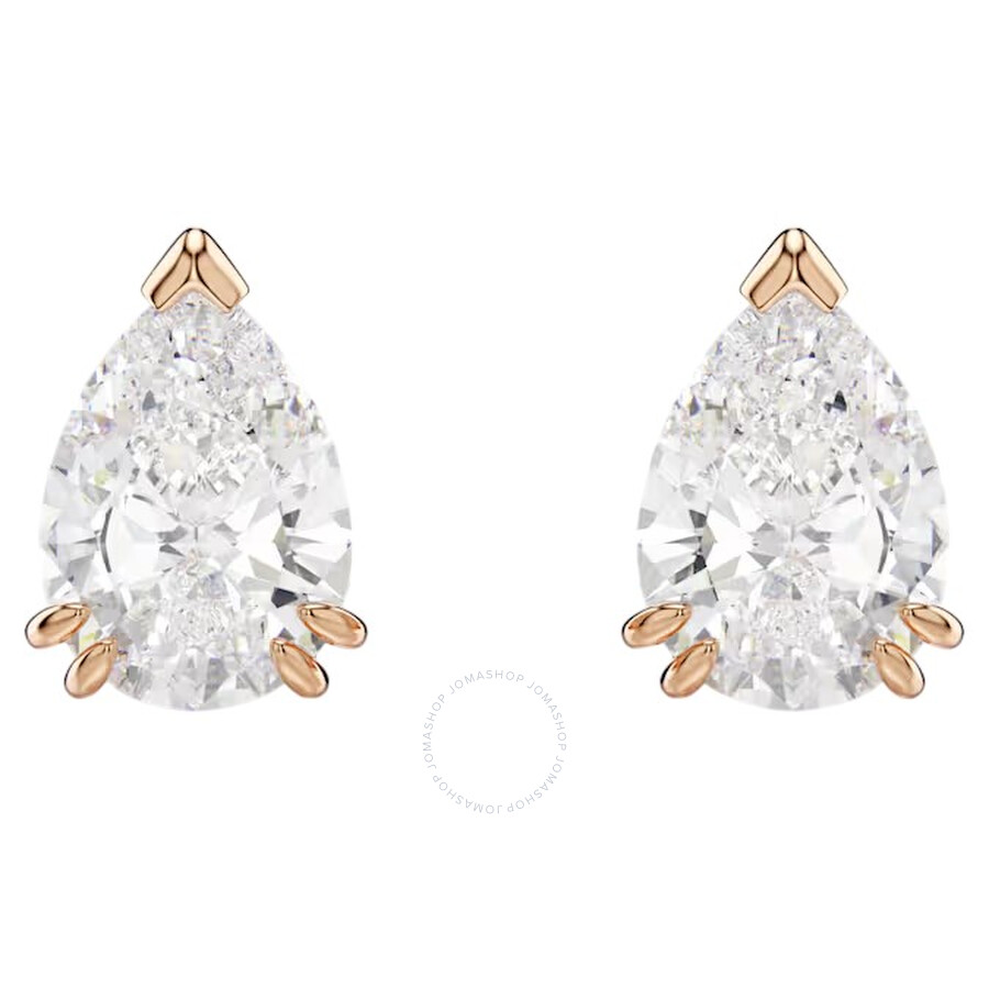 Swarovski Stilla Pear Cut Rose Gold-tone Plated Stud Earrings In Gold