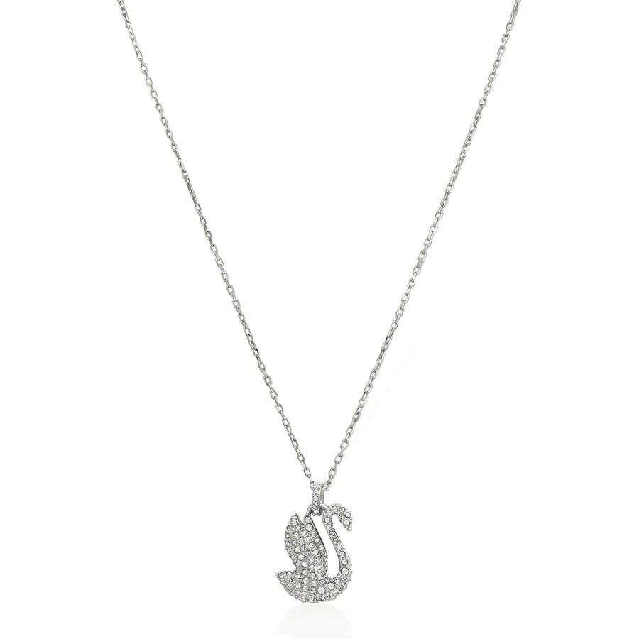 ★SWAROVSKI★ Swan Rhodium Necklace XS 5647872 Swarovski Swan Pendant Necklace in White 5647872