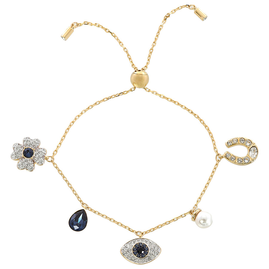 Swarovski Elegant Brass Bijoux Accessory In Blue/gold Tone