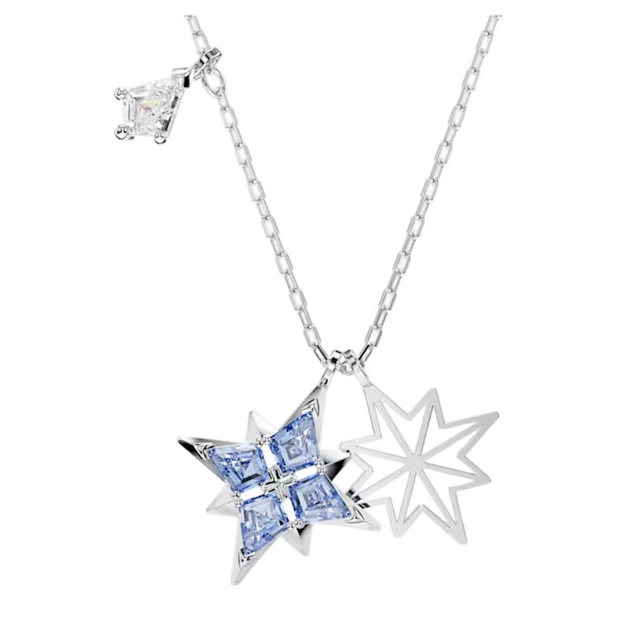 Swarovski Symbolica Rhodium Plated Star Pendant Necklace In Metallic