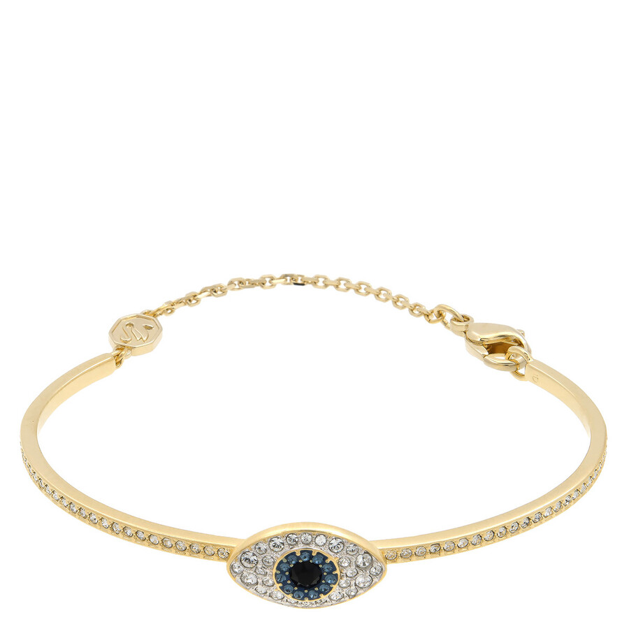 Swarovski Symbolica Soft Bangle Gold Shiny Blue In Blue