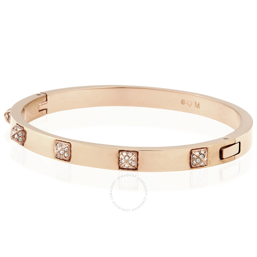 Swarovski Tactic Rose Gold Plated Bangle In Pink/rose Gold Tone/gold Tone