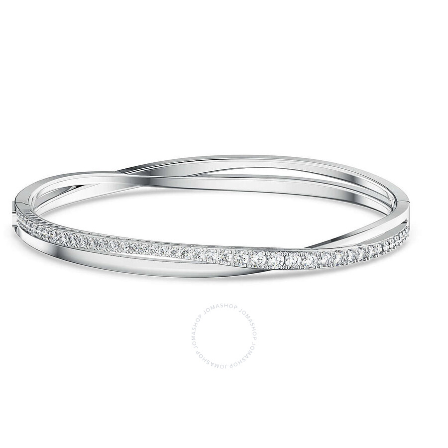 Swarovski Twist Soft Bangle Rhodium Shiny White In White