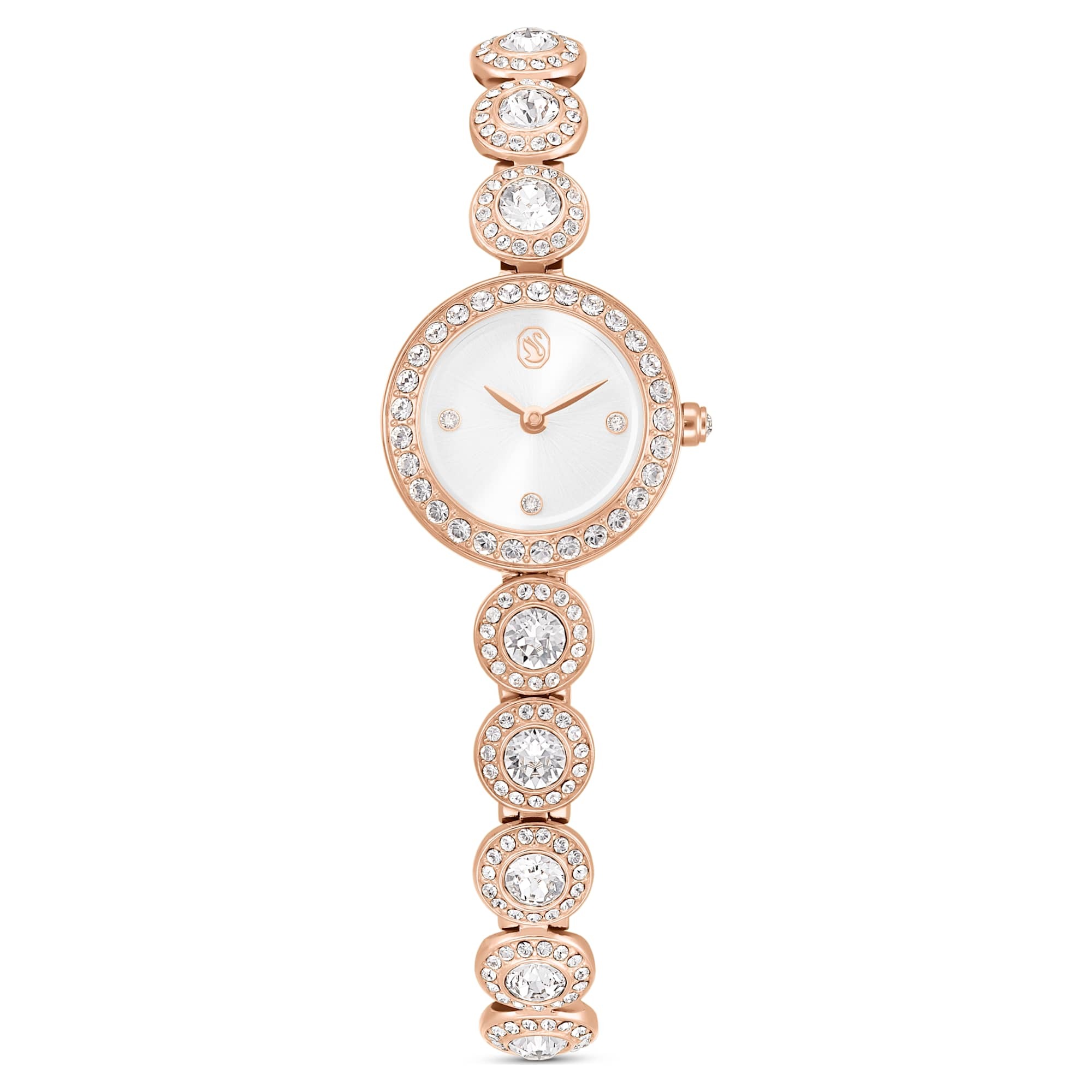 Swarovski Una Angelic Quartz Crystal White Dial Ladies Watch 5753309