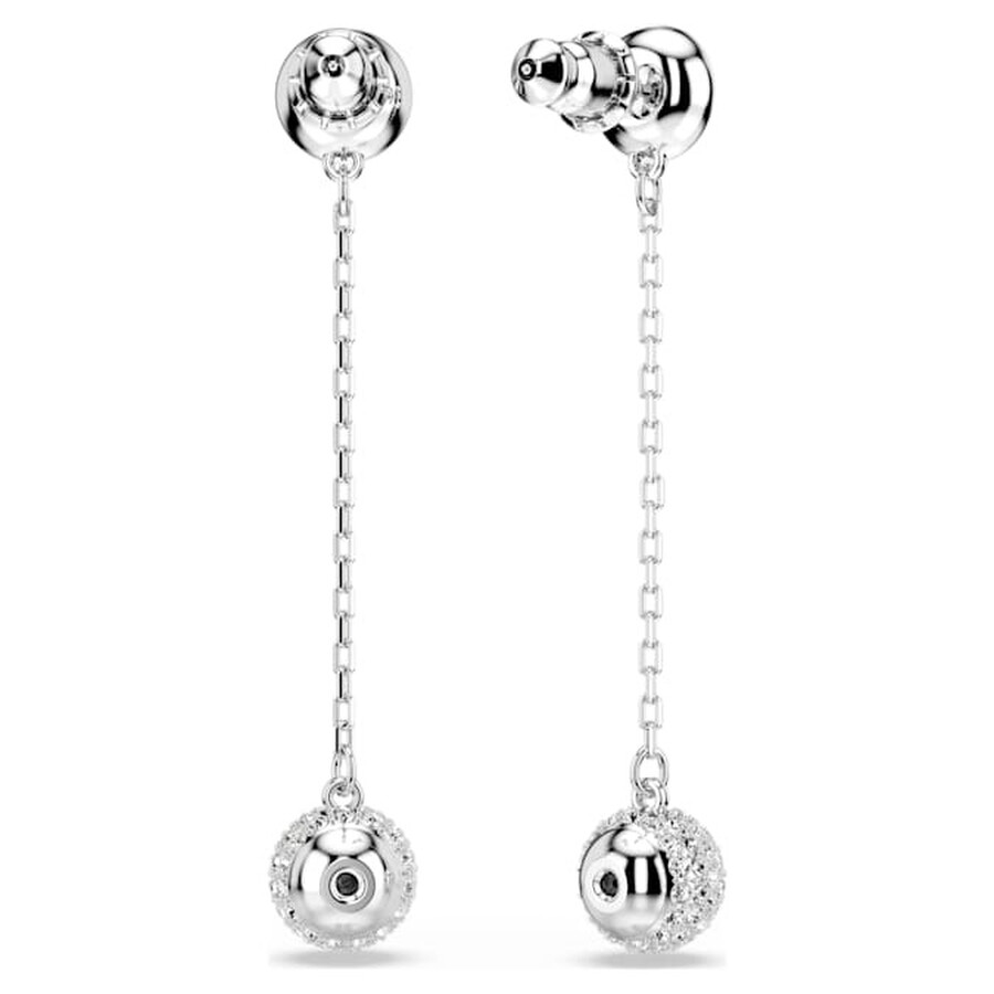 Swarovski Una Angelic Rhodium Plated Drop Earrings In White