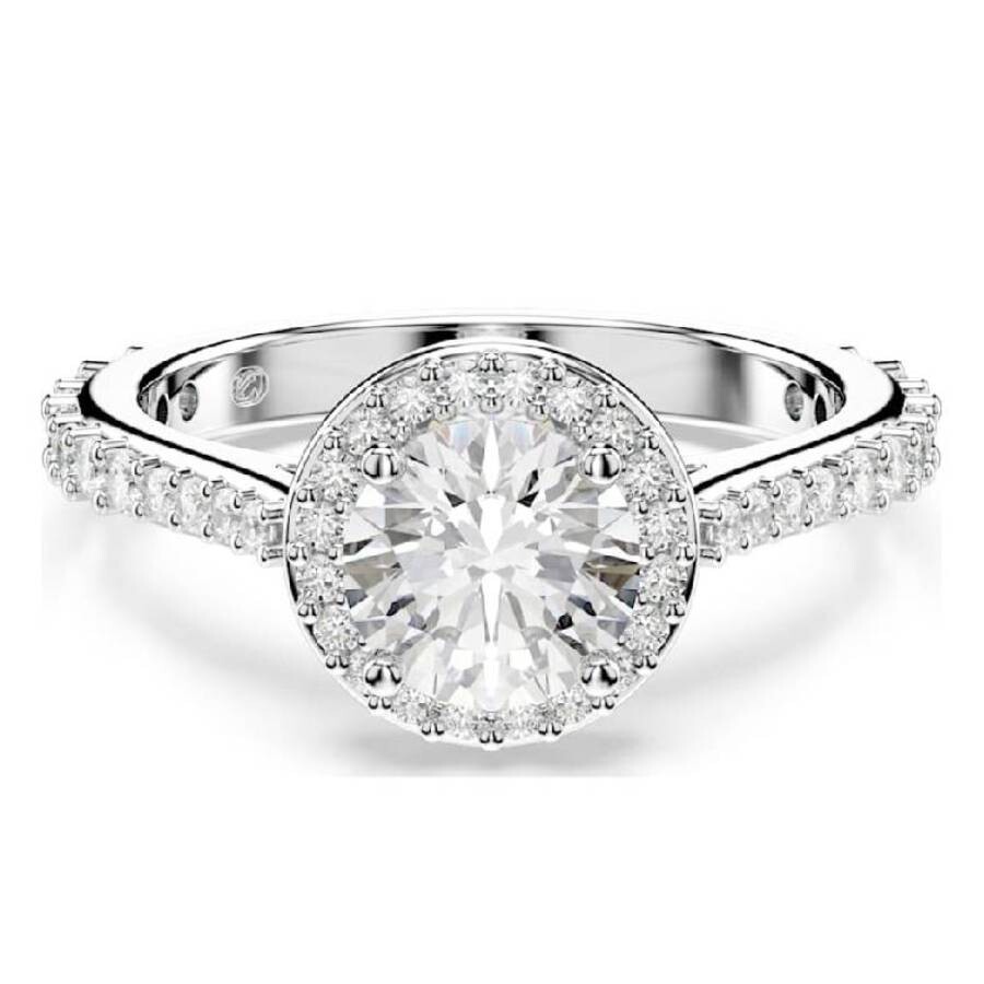 Swarovski Una Angelic Round,Cut Cocktail Ring, Size 55 (US 6.75