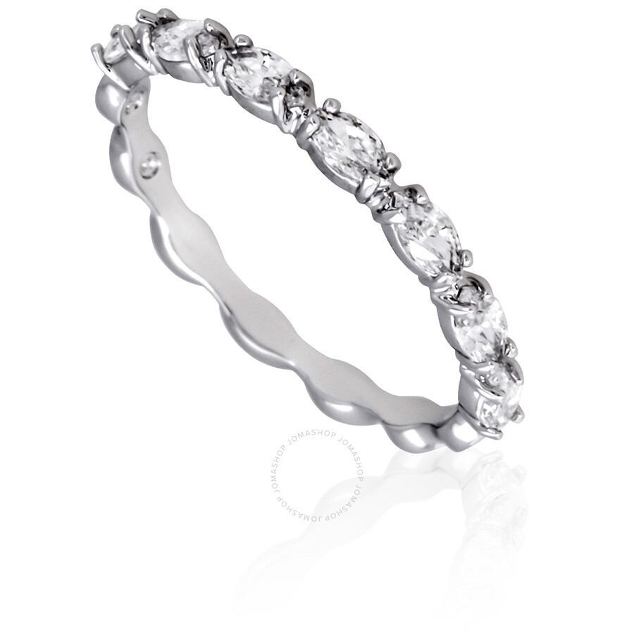 Swarovski Vittore Marquise Rhodium Plated Ring- Size 58 In Silver Tone