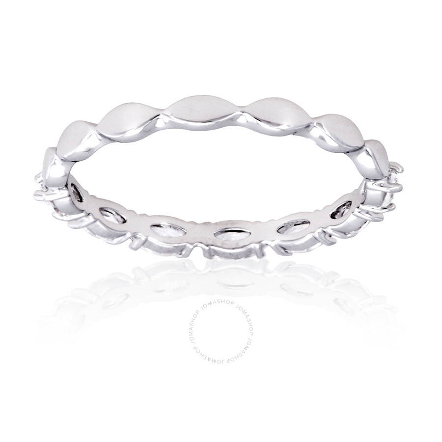 Swarovski Vittore Marquise Rhodium Plated Ring- Size 58 In Silver Tone