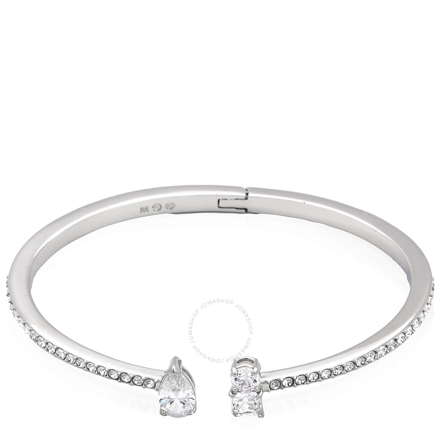 Swarovski Attract Mixed Crystal Cuff Bracelet In Silver Tone In White