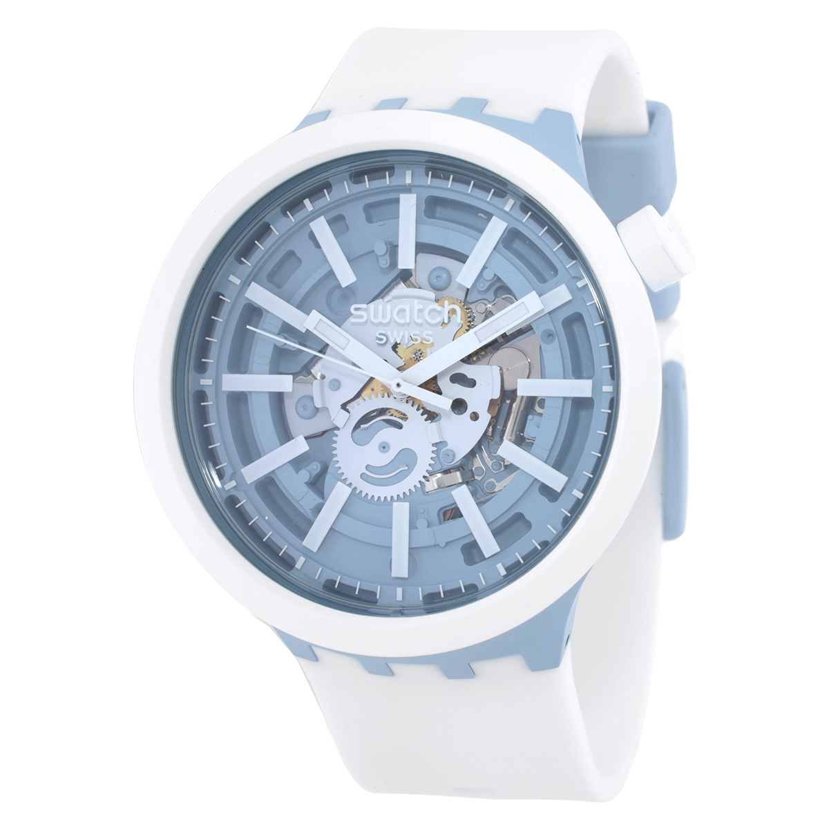Swatch Big Bold Whice Quartz Blue Dial Unisex Watch SB03N103