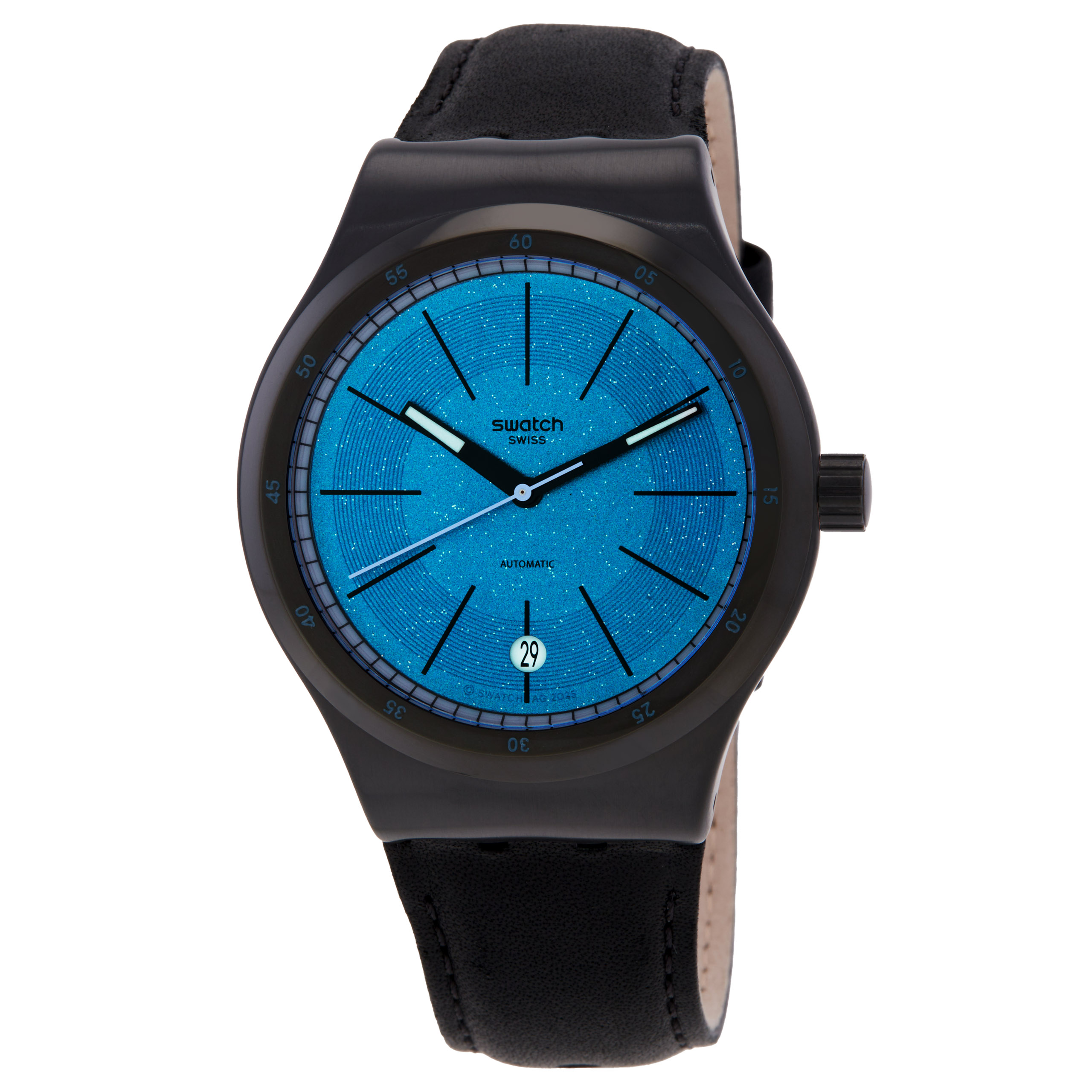 Swatch Blackcloak Mechanism Automatic Unisex Watch YIB408