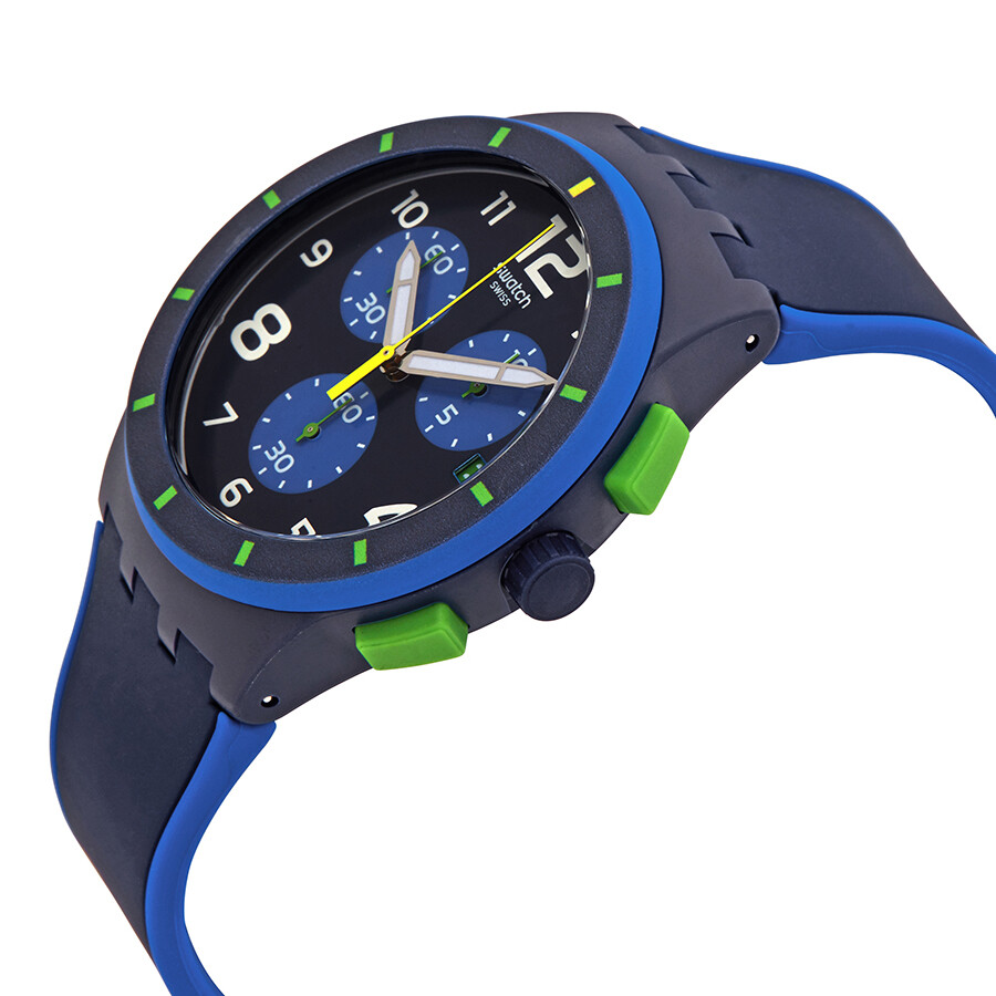 Swatch Bleu Sur Bleu Chronograph Blue Dial Men's Watch SUSN409 Chrono
