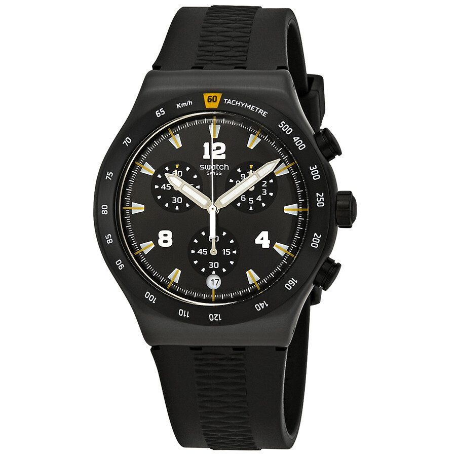 Swatch Chrononero Chronograph Black Dial Men's Watch YVB405