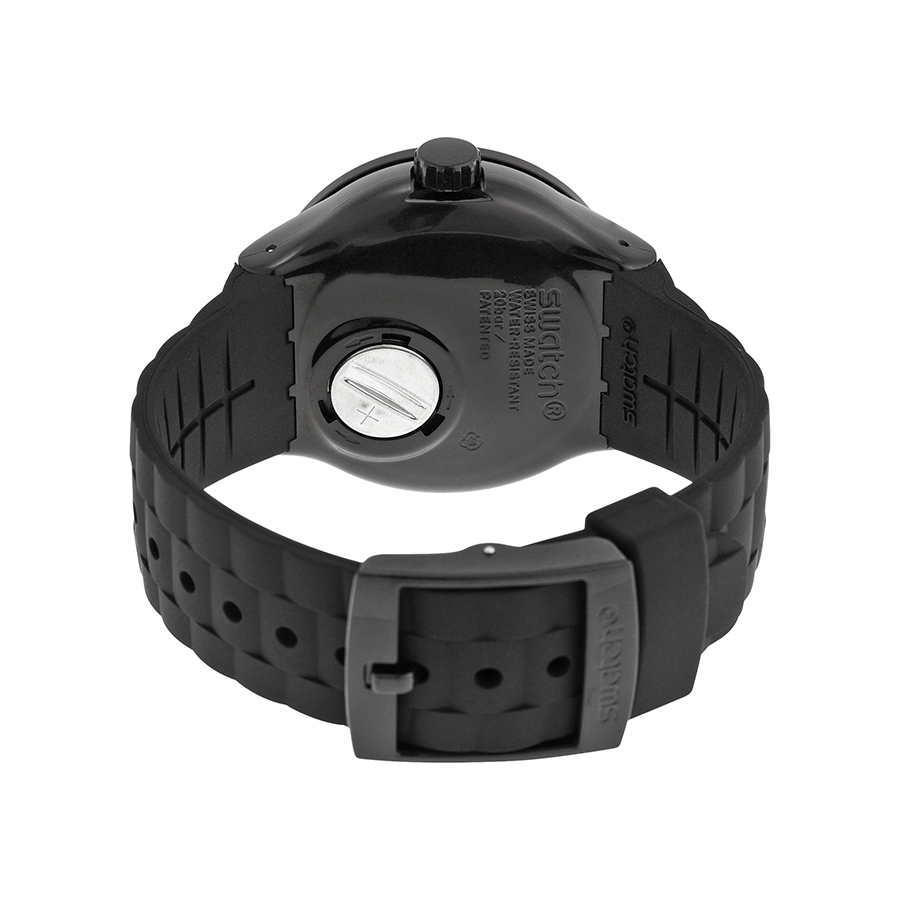 Swatch Dark Water Black Dial Black Silicone Men's Sports Watch SUUB403 Originals Swatch