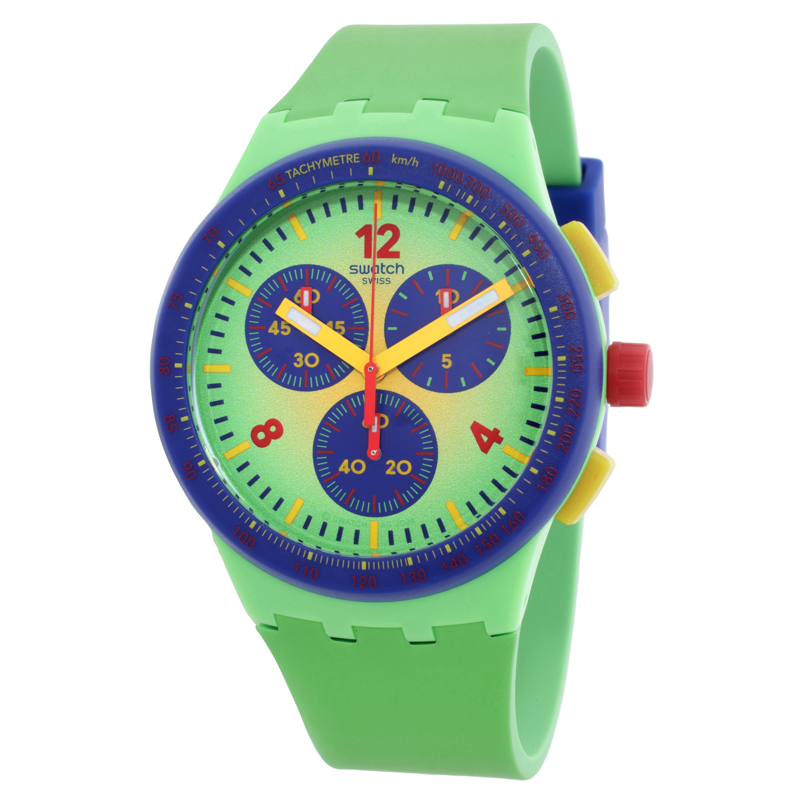 Swatch Flowing Freshly Chronograph Quartz Green Dial Watch SUSG101
