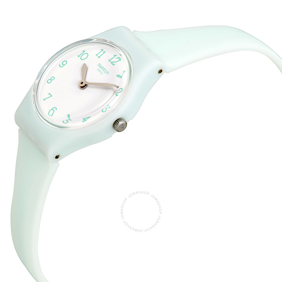 Swatch Greenbelle White Dial White Plastic Ladies Watch LG129