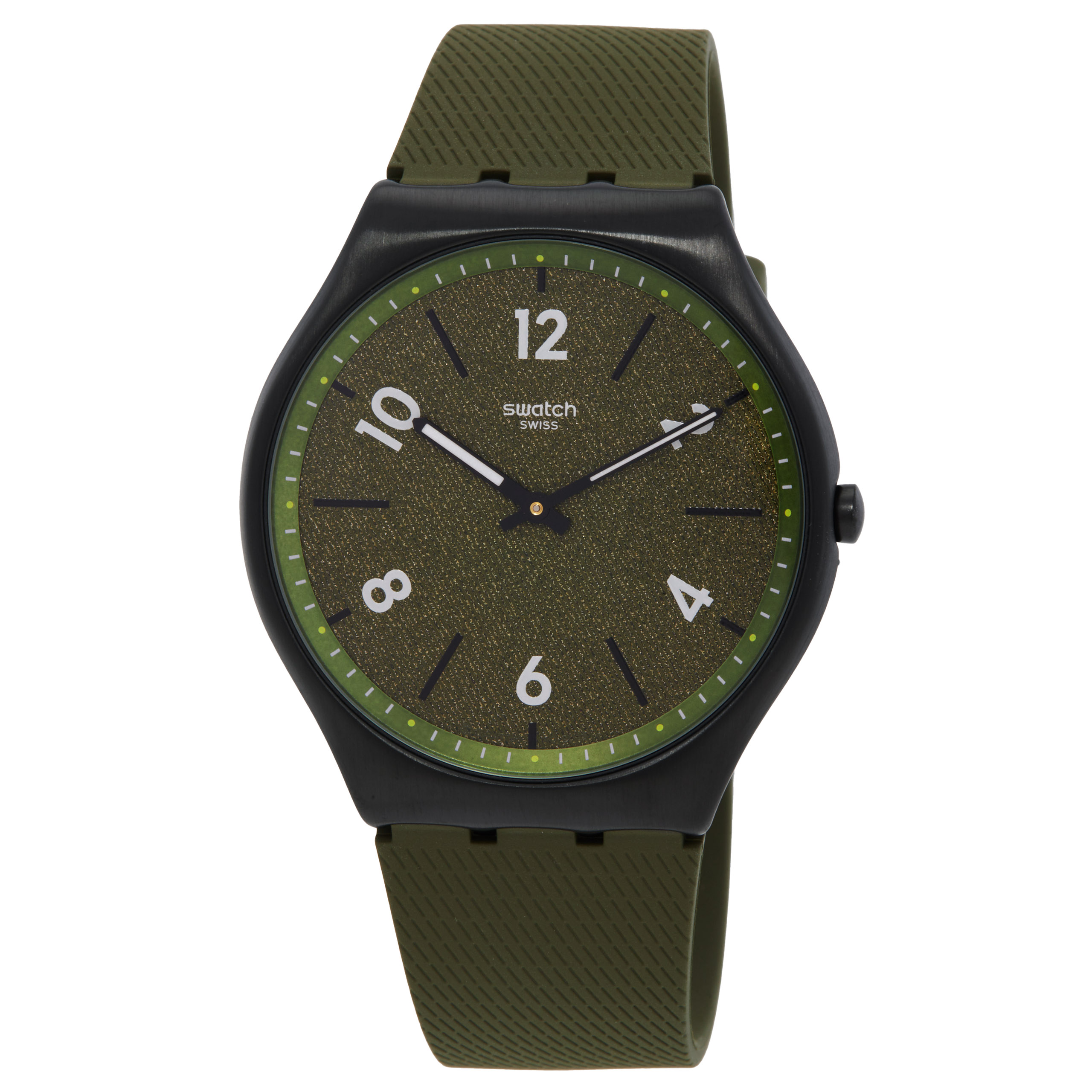 Swatch Hint Of Pine Quartz Green Dial Unisex Watch SS07B115
