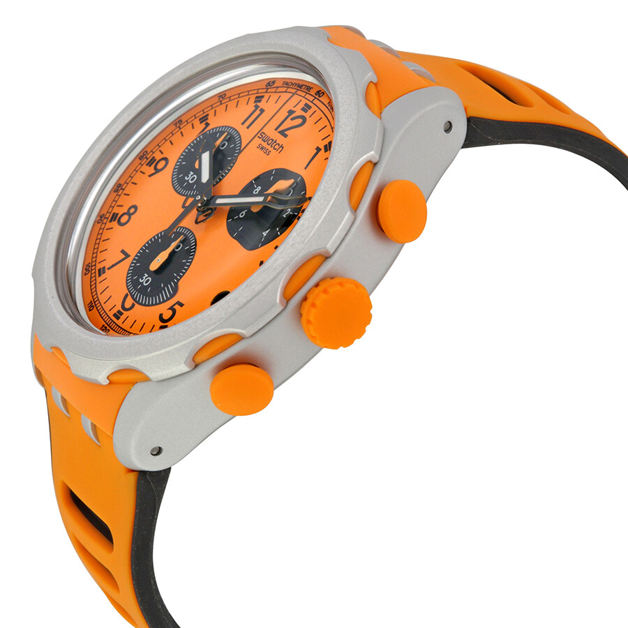 Swatch Irony Caccia Orange Dial Orange Silicone Men's Watch YYS4010