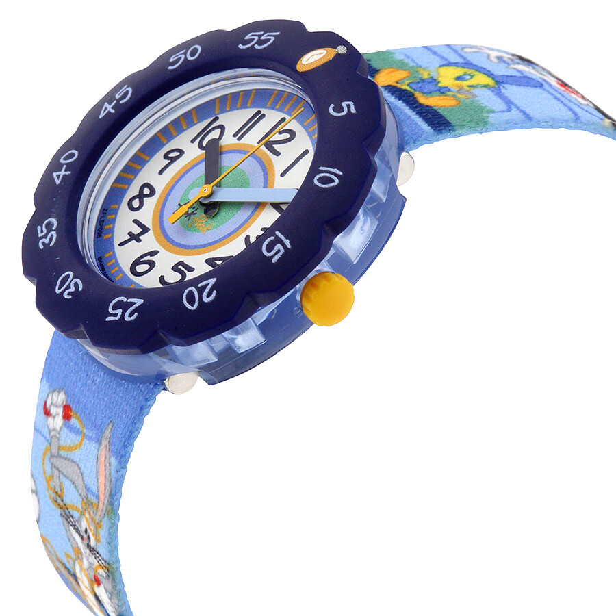 Swatch Looney Tunes Fun and Fit Blue and White Dial Kids Watch ZFLSP008 Other Swatch