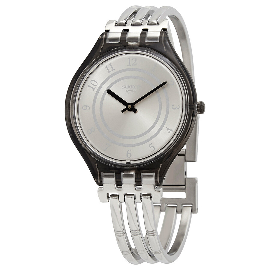 Swatch Skinbar Grey Dial Ladies Watch SVOM105B 7610522780606 - Watches,  Skin - Jomashop