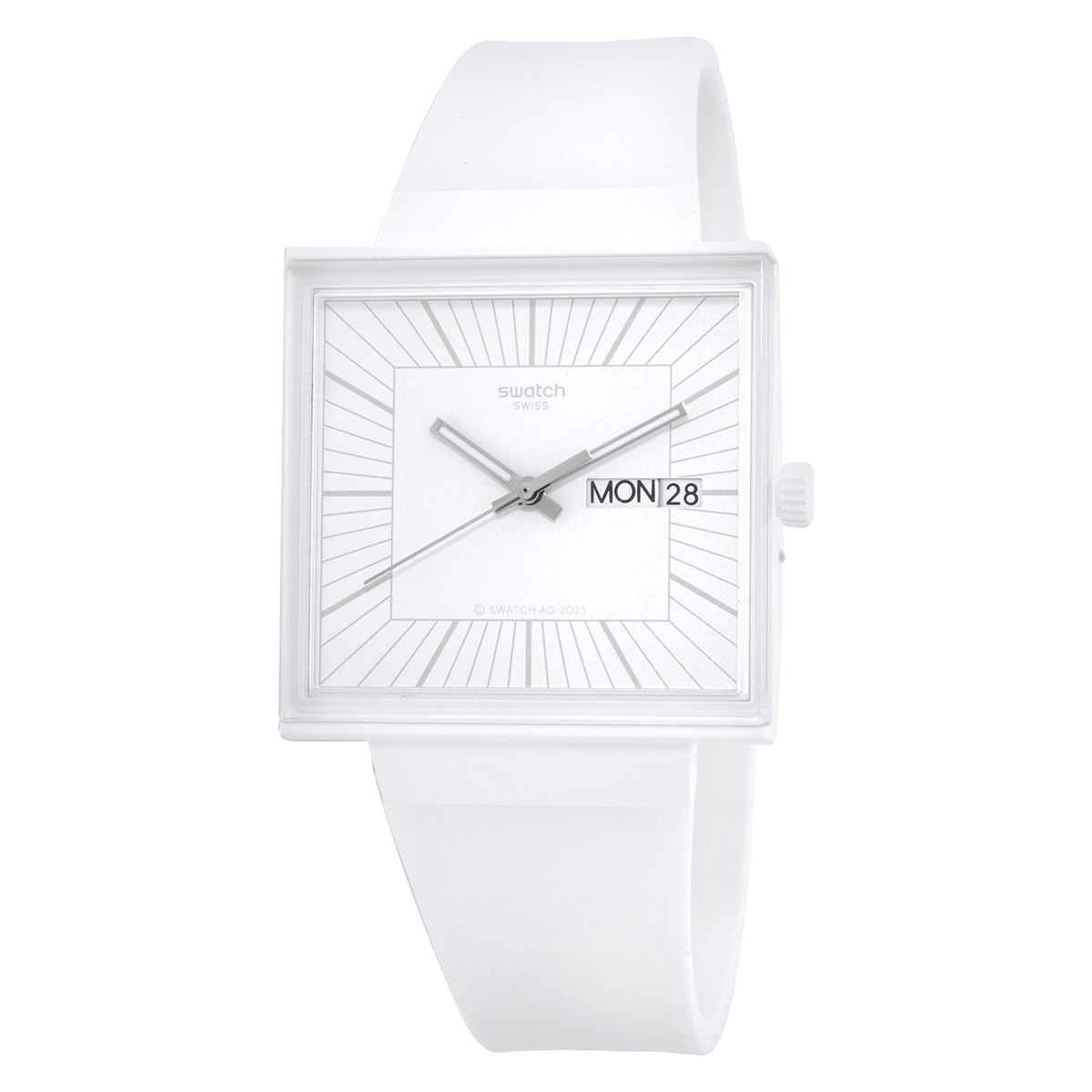 Swatch What If...Allwhite? Quartz White Dial Unisex Watch SO34W700