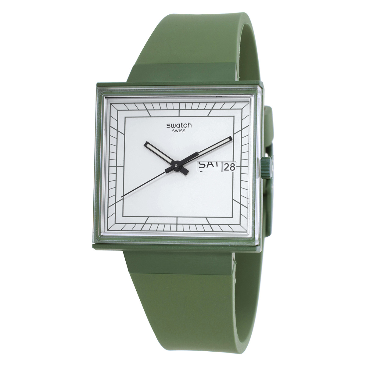 Swatch What If…Green? Quartz White Dial Unisex Watch SO34G700