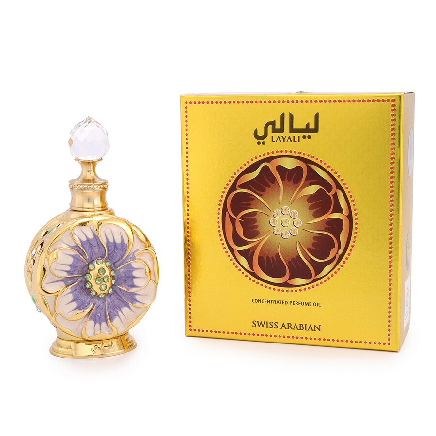 Swiss Arabian Ladies Layali Perfume Oil 0.51 oz Fragrances 6295124017469 In Black / Orange