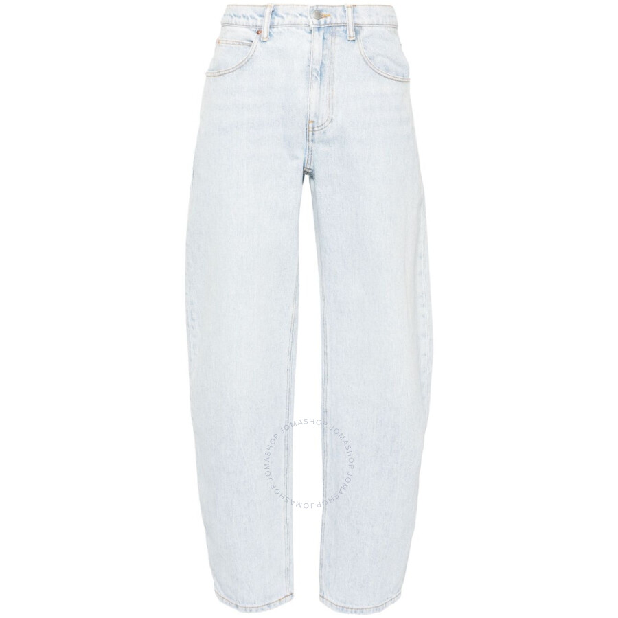 Alexander Wang T T By Alexander Wang Logo-patch High-rise Tapered Cotton Jeans